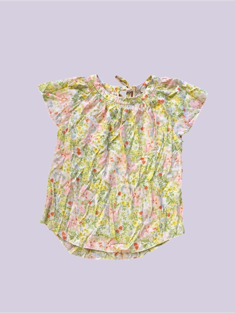 Lauren Conrad Floral Flutter Sleeve Blouse L {Worn Once}